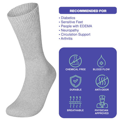 Lot 3 6 12 Pairs Men's Circulatory Diabetic Crew Socks Size 9-11 10-13 13-15 - PremiumBrandGoods