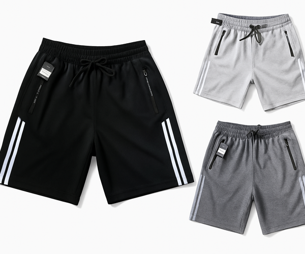 Men's 3-Pack Athleisure Shorts - Stylish Activewear with Moisture