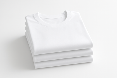 Product stack on white background