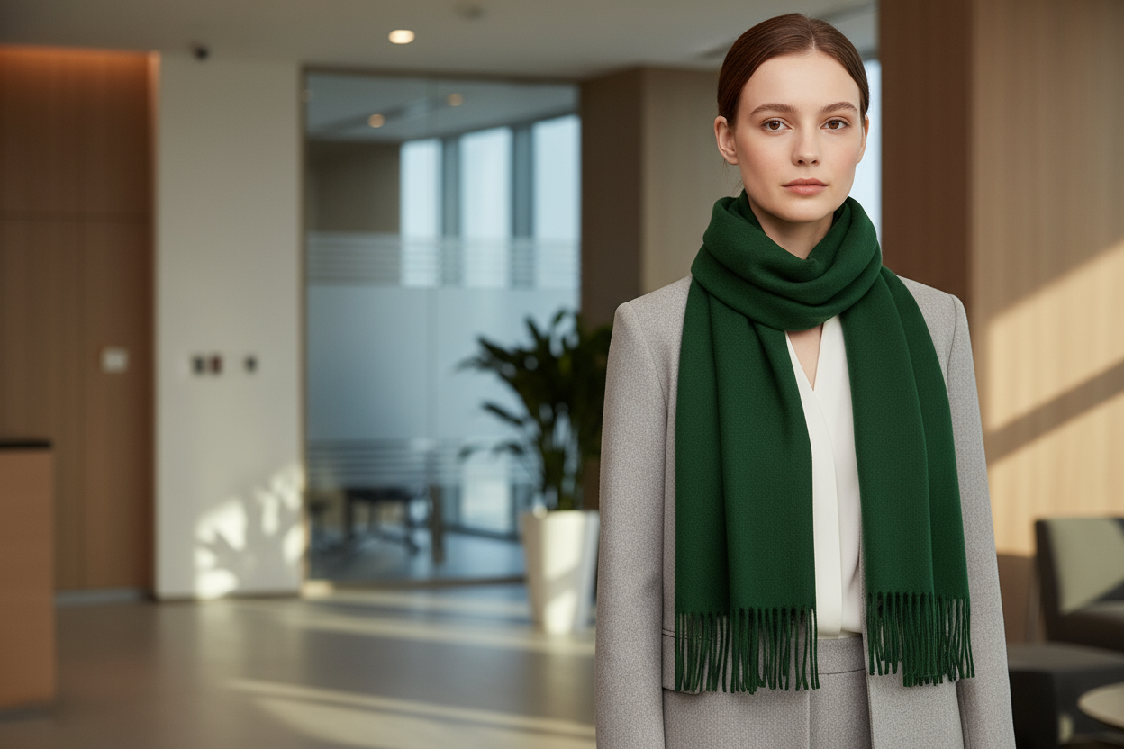 Professional Forest Green Scarf Lifestyle