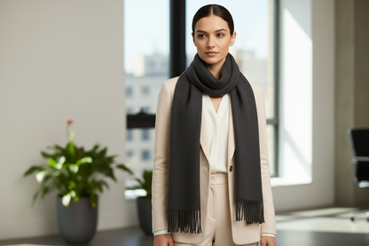 Professional Gray Scarf Lifestyle