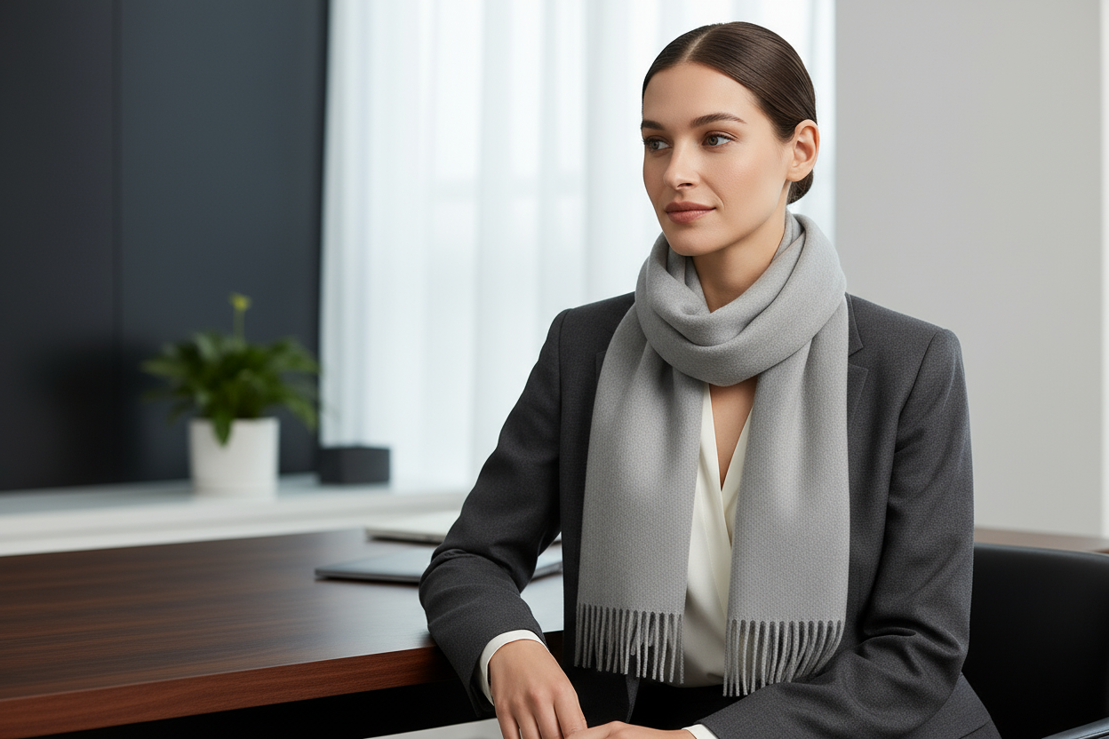 Professional Silver Scarf Lifestyle