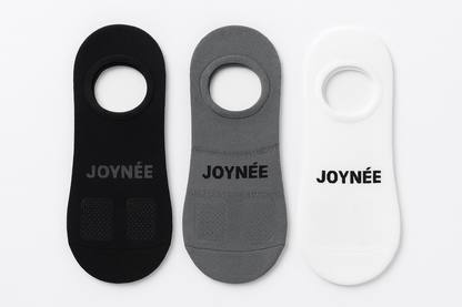 Realistic no-show socks with JOYNEE branding