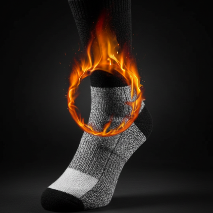Socks with Circular Fire Ring