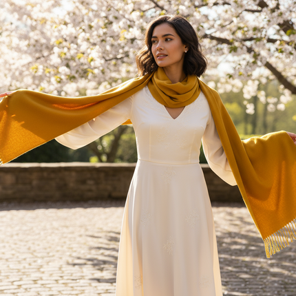 Spring Yellow Scarf Look