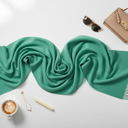 Teal Scarf Flat Lay Styling