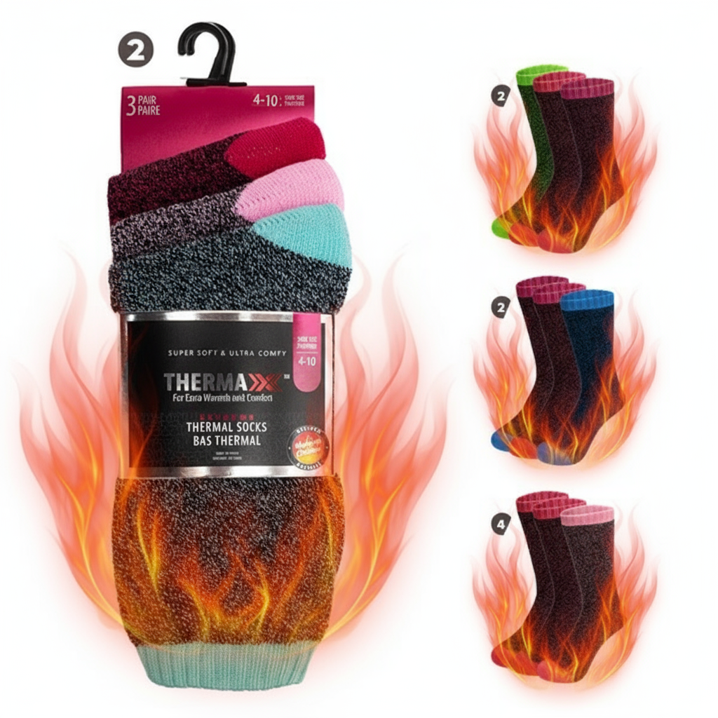 Thermal socks with heat effect