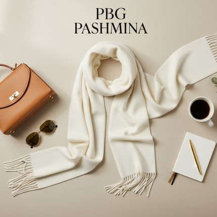 White Scarf Flat Lay Styling