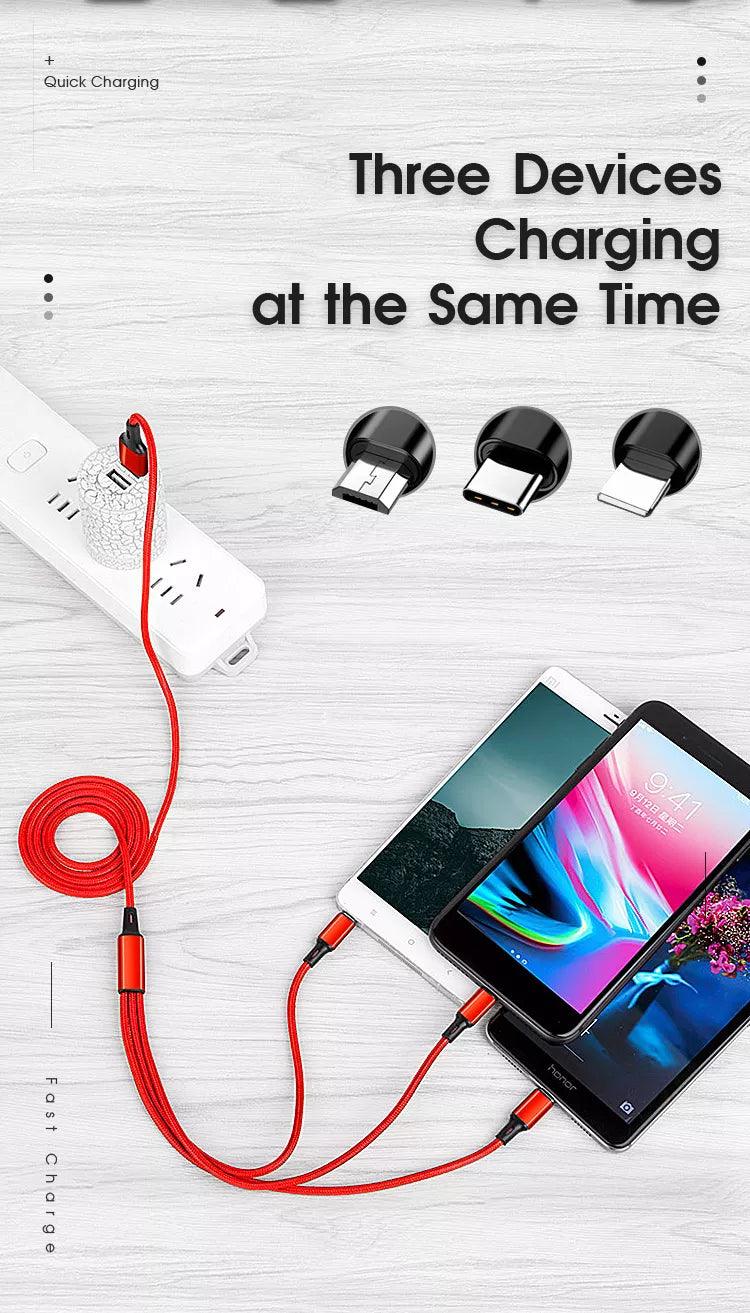 Best 3 in-1 charging cable | micro USB cable | Type- c cable | iPhone cable
