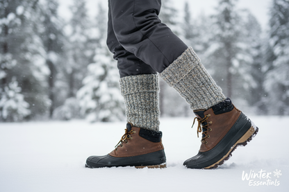 Winter Walking with Knit Socks