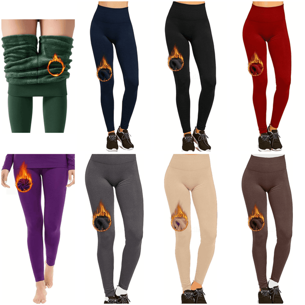 Women’s Extra 220g Fleece Leggings High Waist Stretchy Warm Leggings  (One Size) - PremiumBrandGoods