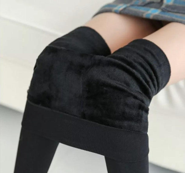 Women’s Extra 220g Fleece Leggings High Waist Stretchy Warm Leggings  (One Size) - PremiumBrandGoods