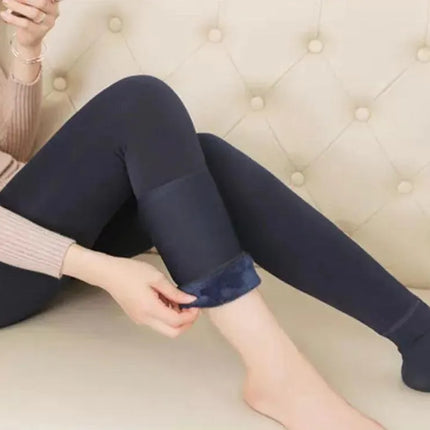 Women’s Extra 220g Fleece Leggings High Waist Stretchy Warm Leggings  (One Size) - PremiumBrandGoods