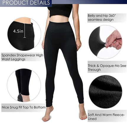 Women’s Extra 220g Fleece Leggings High Waist Stretchy Warm Leggings  (One Size) - PremiumBrandGoods