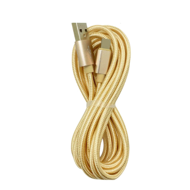 10Ft Braided USB Charger Compatible for Iphone Gold - PremiumBrandGoods