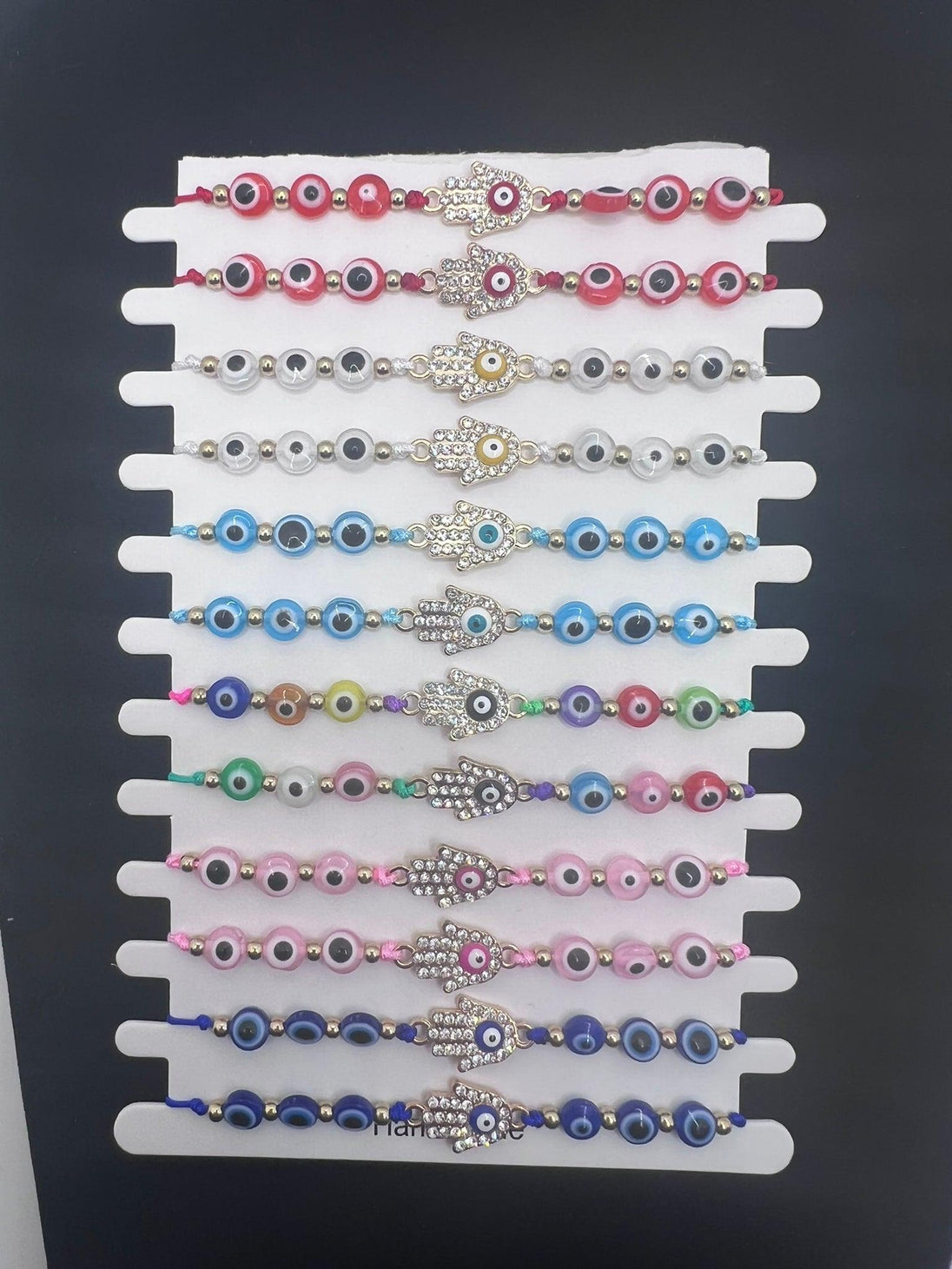 12 Pack Beautiful Handmade Evil Eye Bracelet's with Hamsa Hand - PremiumBrandGoods