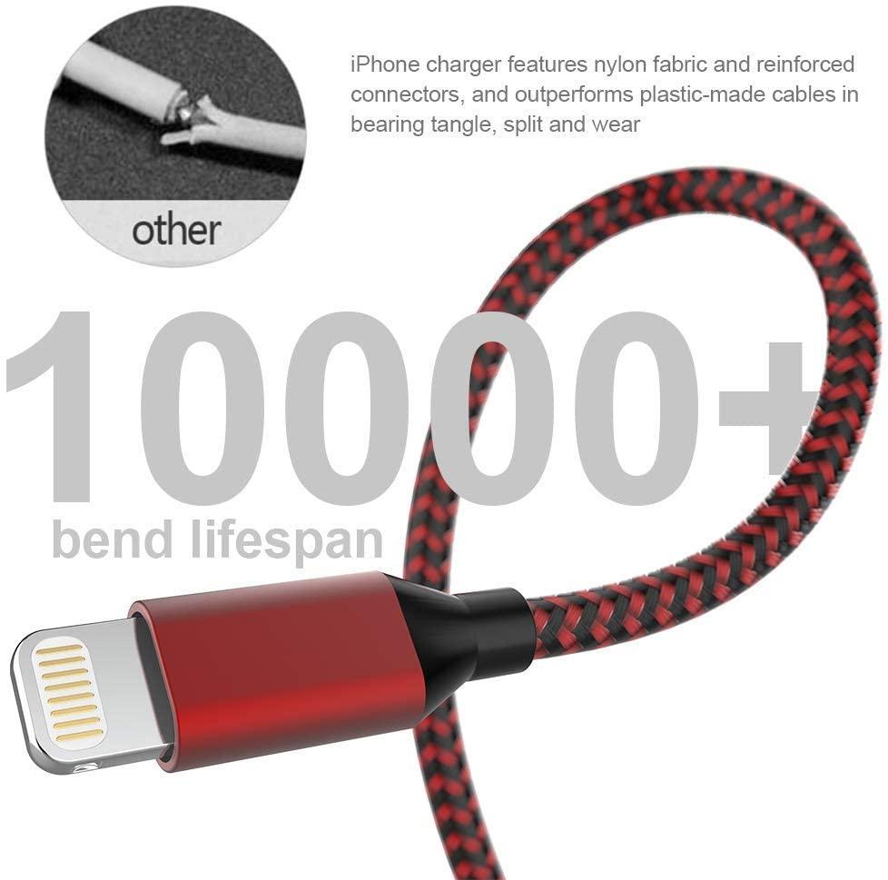 2-Pack  iPhone Charger Nylon Braided Fast Charging( 3Ft & 6FT ) - PremiumBrandGoods