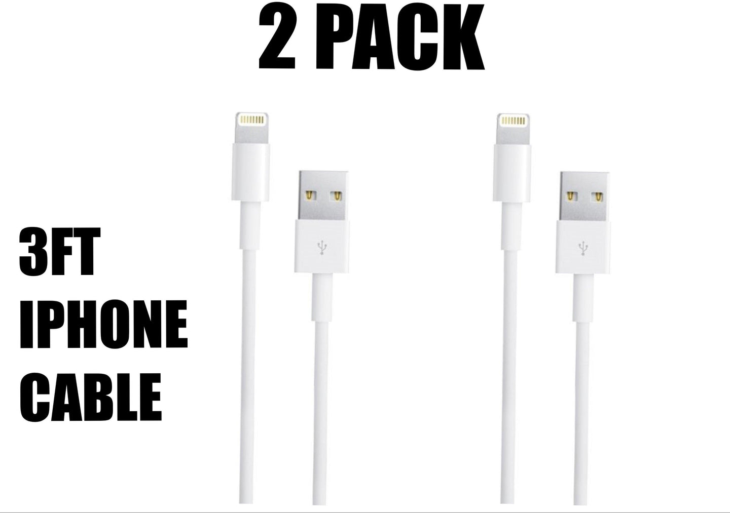 2 PACK! Of White 3 Ft Charger Compatible for Iphone - PremiumBrandGoods