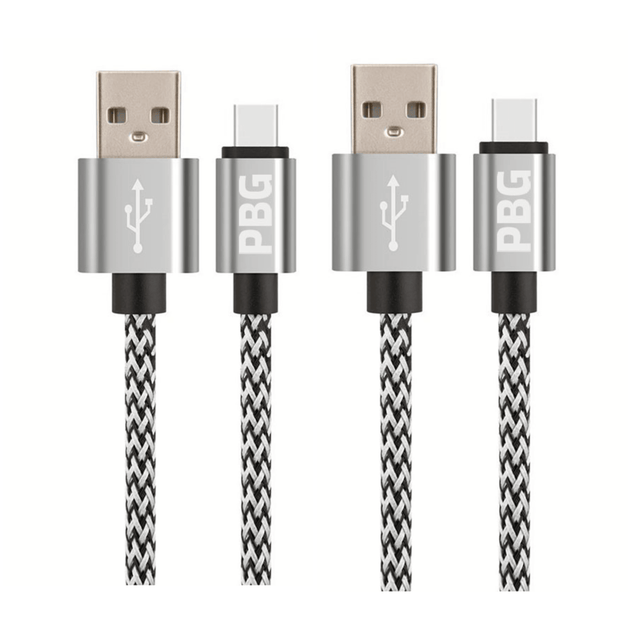 Silver 2 Pack USB-C cable | 10FT XL Type-C Charger Cable