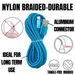 10FT XL Type-C Charger Cable - Nylon Woven Zebra Pattern