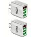 2 PACK PBG 3 Port Wall Charger with LED Voltage Display Charge 3 Devices at once! - PremiumBrandGoods