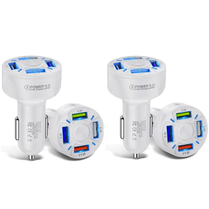 2 PACK PBG LED 4 Port Rapid Car Charger - Charges 4 Devices at once! - PremiumBrandGoods