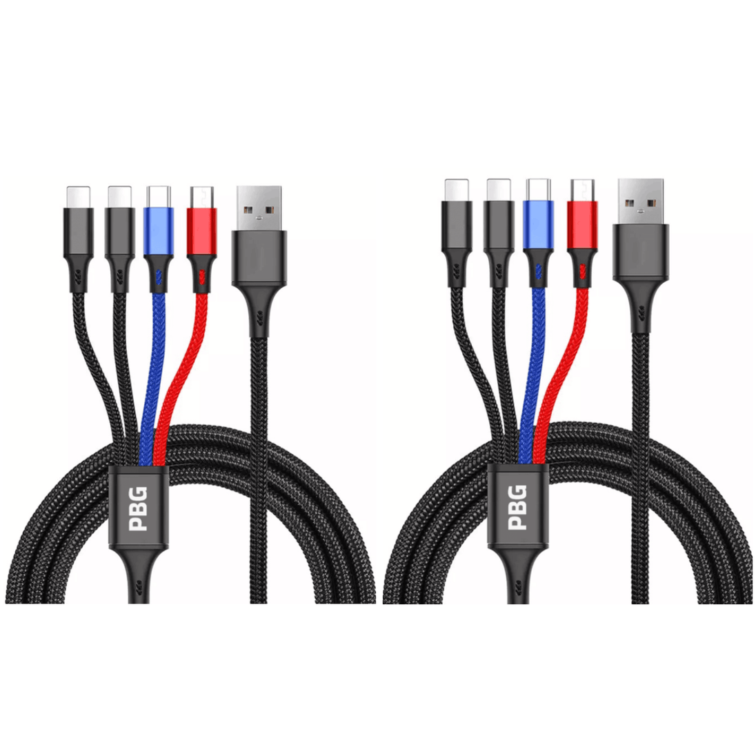 4FT 4-in-1 Charging Cable for Android and iPhone
