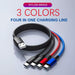 4-in-1 Multi Charging Cable | Black, Blue, Red charging cable
