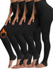 2 Pack Women’s Fleece Lined Leggings High Waist Stretchy warm Leggings one size - PremiumBrandGoods