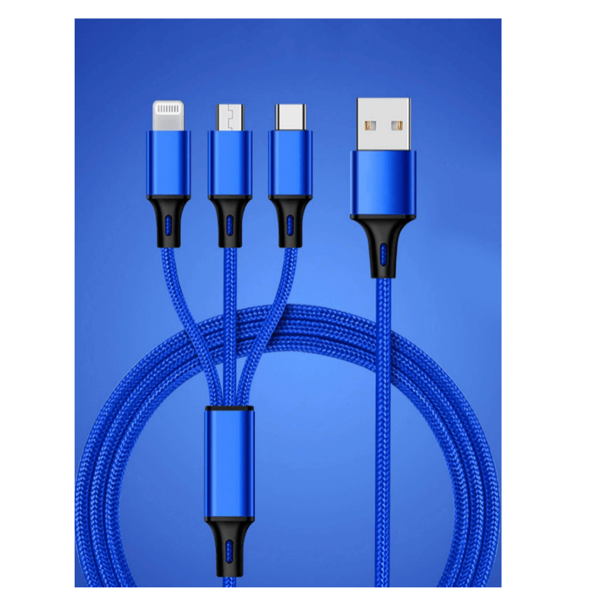 3 In 1 Nylon-Protected Braided Phone Fast Charging Multi Cable - PremiumBrandGoods