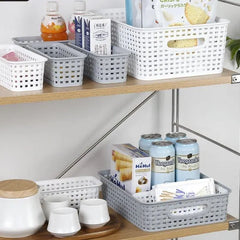 3 Pack Organizer Storage Wicker Plastic Woven Baskets (Multiple Sizes) - PremiumBrandGoods