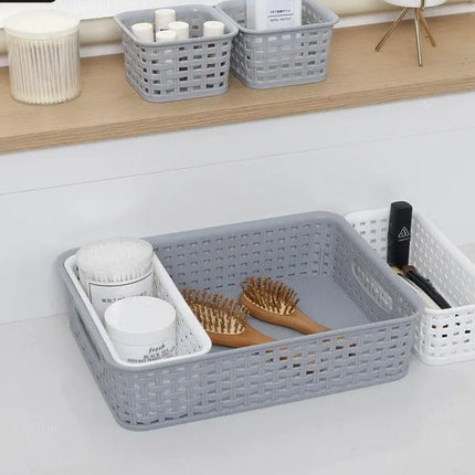 3 Pack Organizer Storage Wicker Plastic Woven Baskets (Multiple Sizes) - PremiumBrandGoods