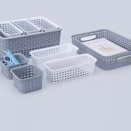 3 Pack Organizer Storage Wicker Plastic Woven Baskets (Multiple Sizes) - PremiumBrandGoods