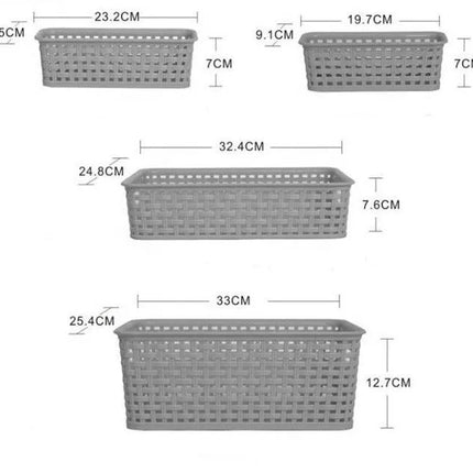 3 Pack Organizer Storage Wicker Plastic Woven Baskets (Multiple Sizes) - PremiumBrandGoods