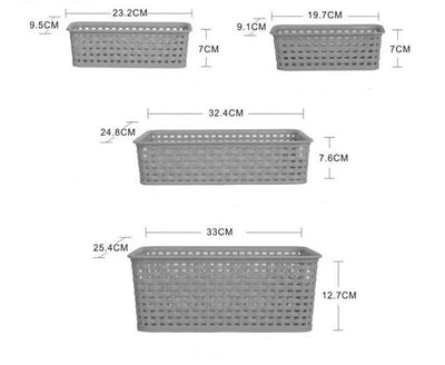 3 Pack Organizer Storage Wicker Plastic Woven Baskets (Multiple Sizes) - PremiumBrandGoods