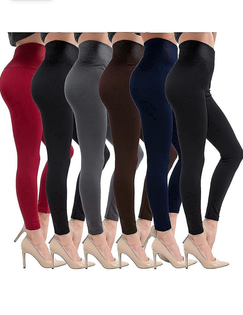 Elegant Choise 3 Packs Women's Fleece Lined Leggings for Plus Size Tights, M