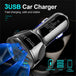 3 Port Fast LED White Car Charger + 3 in 1 Cable Combo Silver - PremiumBrandGoods