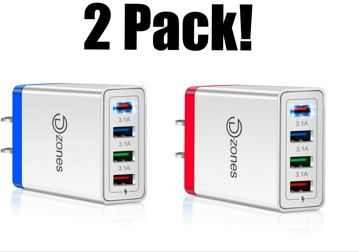 4 Port High-Speed Wall Charger 2 Pack! - PremiumBrandGoods