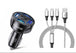 4 Port LED Car Charger + 3 in 1 Cable Combo - PremiumBrandGoods