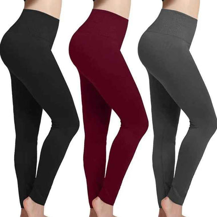 5 Pack Women‚Äôs Fleece Lined Leggings High Waist Stretchy warm Leggings one size