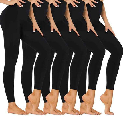 5 Pack Women‚Äôs Fleece Lined Leggings High Waist Stretchy warm Leggings one size