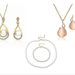 5 Piece Jewelry Set! 3 Necklaces , 2 sets of Earrings