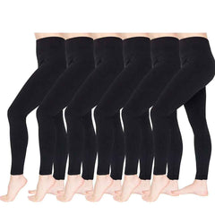 6 Pack Women Fleece Lined Leggings High Waist Stretchy warm Leggings one size
