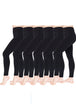 6 Pack Women’s Fleece Lined Leggings High Waist Stretchy warm Leggings one size - PremiumBrandGoods