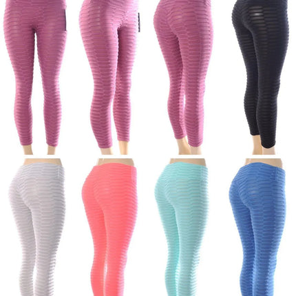 6 Pack! Women's Lifting Scrunch Yoga Leggings - PremiumBrandGoods