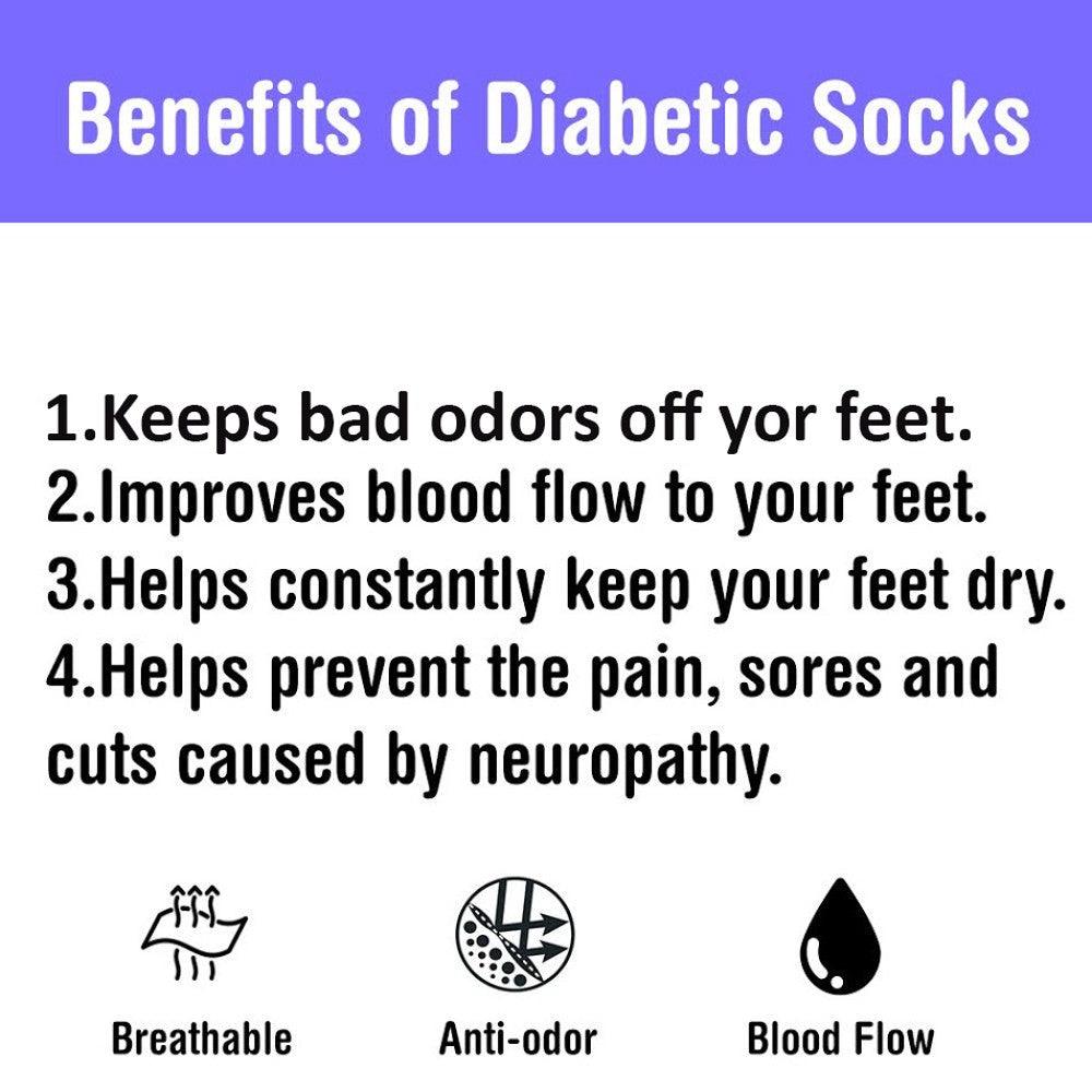 6 Pairs Physicians Approved Diabetic Crew Socks Unisex Black/Grey/White - PremiumBrandGoods