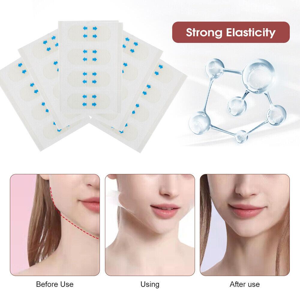 80Pcs Face Lifting Sticker Invisible Tape Firming Chin Fade Fine Lines V-shaped - PremiumBrandGoods