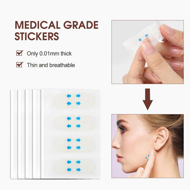 80Pcs Face Lifting Sticker Invisible Tape Firming Chin Fade Fine Lines V-shaped - PremiumBrandGoods