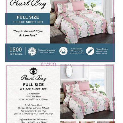 Pearl Bay 6 Piece Bed Sheet Set (12 Styles)