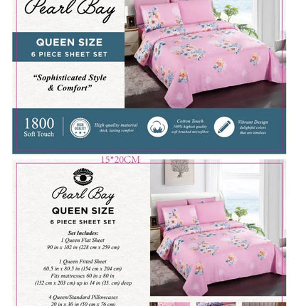 Pearl Bay 6 Piece Bed Sheet Set (12 Styles)